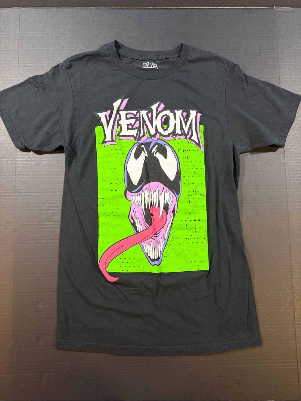 Marvel Venom Tee - Black with Neon Green & Hot Pink - Sm